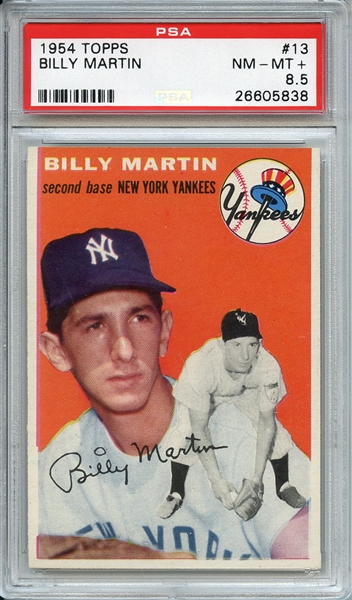 1954 TOPPS 13 BILLY MARTIN PSA NM-MT+ 8.5