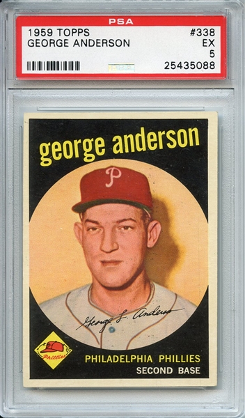 1959 TOPPS 338 GEORGE ANDERSON PSA EX 5
