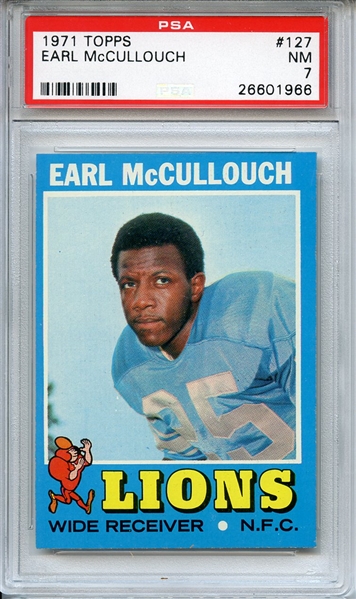 1971 TOPPS 127 EARL McCULLOUCH PSA NM 7