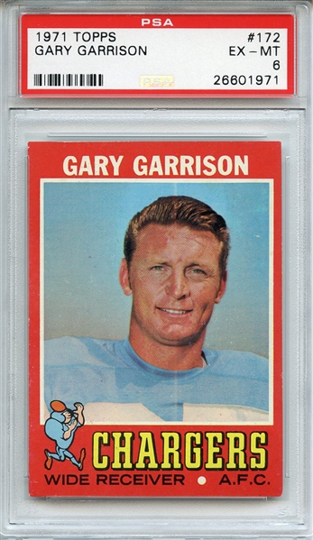 1971 TOPPS 172 GARY GARRISON PSA EX-MT 6