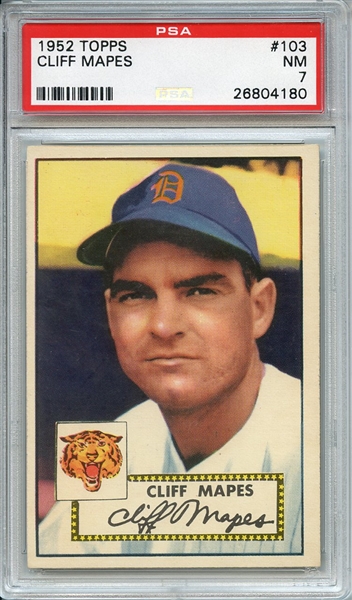 1952 TOPPS 103 CLIFF MAPES PSA NM 7