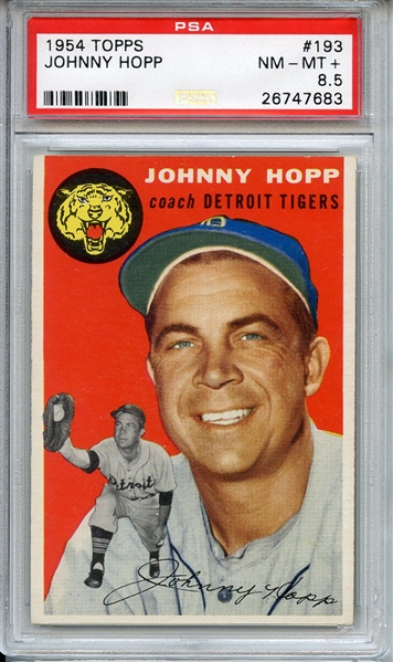 1954 TOPPS 193 JOHNNY HOPP PSA NM-MT+ 8.5