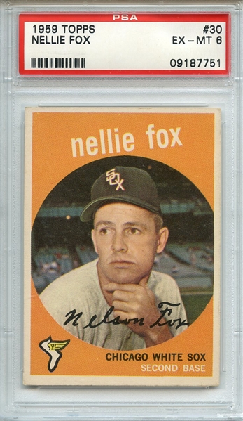 1959 TOPPS 30 NELLIE FOX PSA EX-MT 6