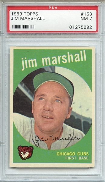 1959 TOPPS 153 JIM MARSHALL PSA NM 7
