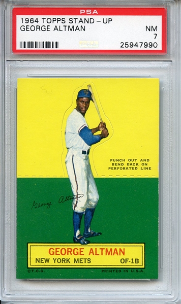 1964 TOPPS STAND-UP GEORGE ALTMAN PSA NM 7