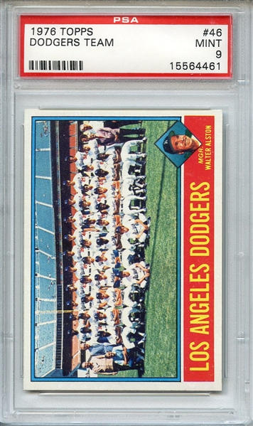 1976 TOPPS 46 DODGERS TEAM PSA MINT 9