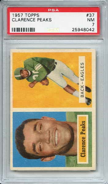 1957 TOPPS 37 CLARENCE PEAKS PSA NM 7