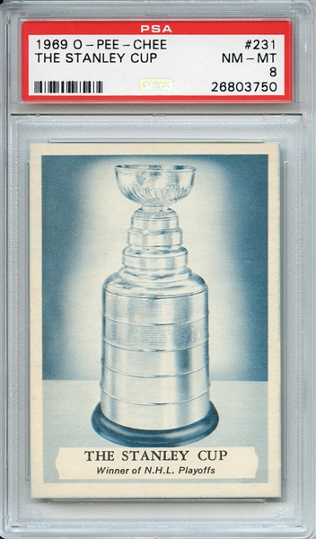 1969 O-PEE-CHEE 231 THE STANLEY CUP PSA NM-MT 8