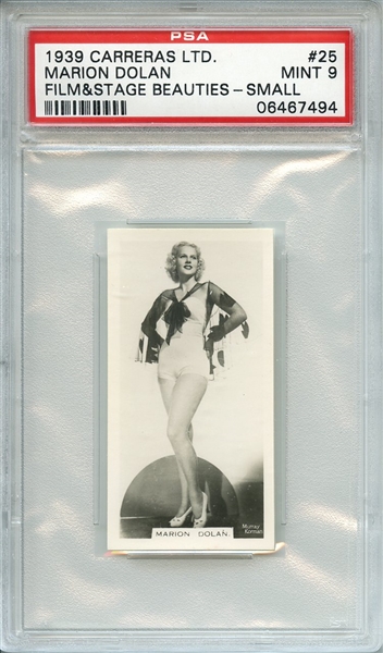 1939 CARRERAS LTD. FILM & STAGE BEAUTIES SMALL 25 MARION DOLAN FILM & STAGE BEAUTIES-SMALL PSA MINT 9
