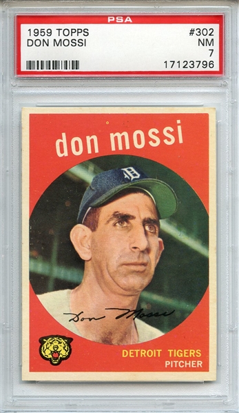 1959 TOPPS 302 DON MOSSI PSA NM 7