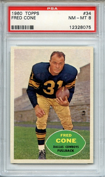1960 TOPPS 34 FRED CONE PSA NM-MT 8