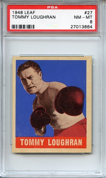 1948 LEAF 27 TOMMY LOUGHRAN PSA NM-MT 8
