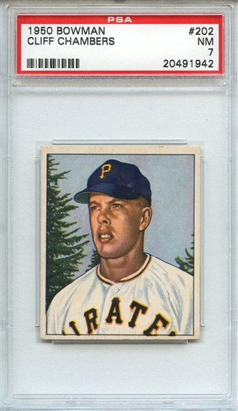 1950 BOWMAN 202 CLIFF CHAMBERS WITHOUT COPYRIGHT PSA NM 7