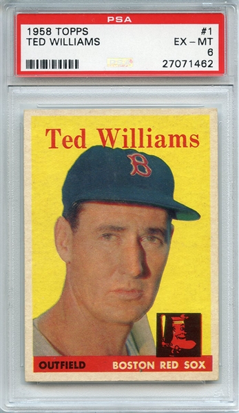 1958 TOPPS 1 TED WILLIAMS PSA EX-MT 6
