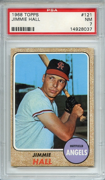 1968 TOPPS 121 JIMMIE HALL PSA NM 7