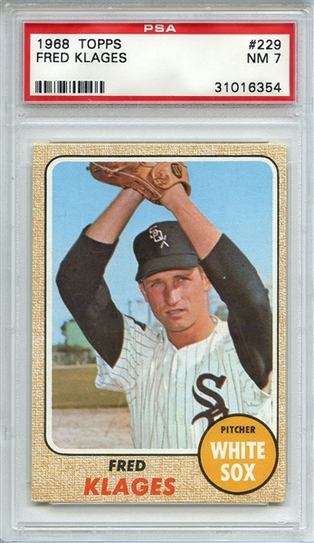 1968 TOPPS 229 FRED KLAGES PSA NM 7