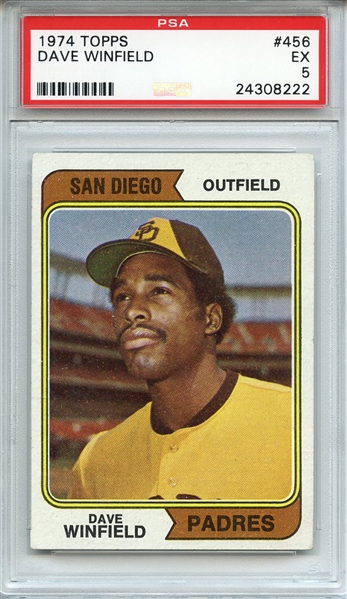 1974 TOPPS 456 DAVE WINFIELD RC PSA EX 5