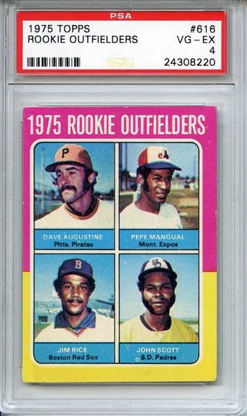 1975 TOPPS 616 ROOKIE OUTFIELDERS PSA VG-EX 4
