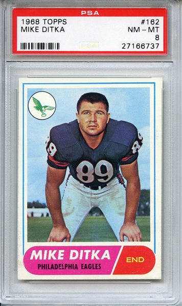 1968 TOPPS 162 MIKE DITKA PSA NM-MT 8
