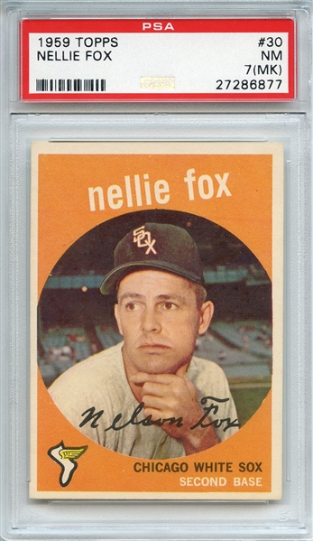 1959 TOPPS 30 NELLIE FOX PSA NM 7 (MK)