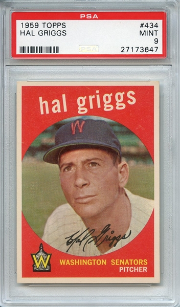 1959 TOPPS 434 HAL GRIGGS PSA MINT 9