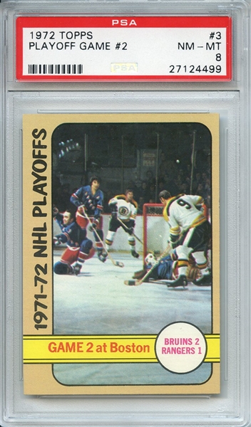 1972 TOPPS 3 PLAYOFF GAME #2 PSA NM-MT 8