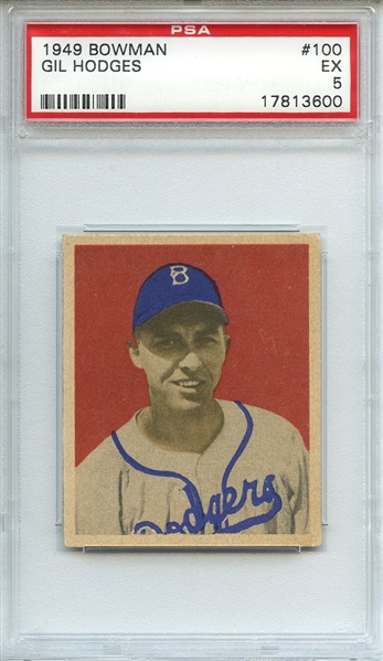 1949 BOWMAN 100 GIL HODGES RC PSA EX 5