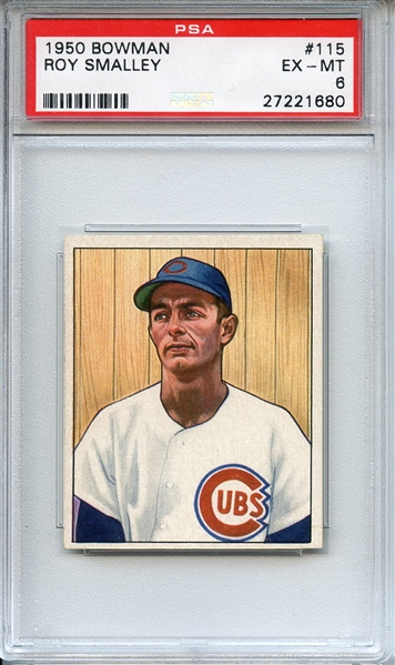 1950 BOWMAN 115 ROY SMALLEY PSA EX-MT 6