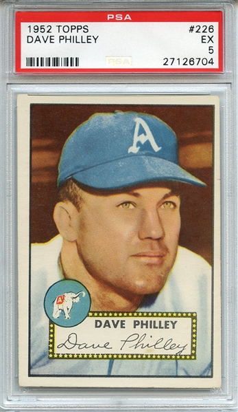 1952 TOPPS 226 DAVE PHILLEY PSA EX 5