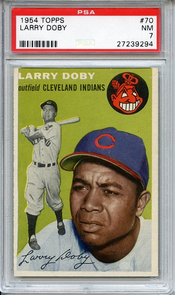 1954 TOPPS 70 LARRY DOBY PSA NM 7