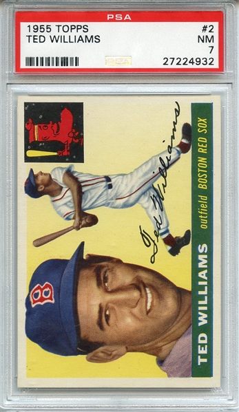 1955 TOPPS 2 TED WILLIAMS PSA NM 7