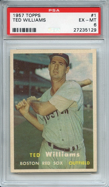 1957 TOPPS 1 TED WILLIAMS PSA EX-MT 6