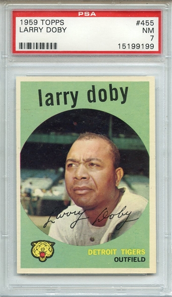 1959 TOPPS 455 LARRY DOBY PSA NM 7