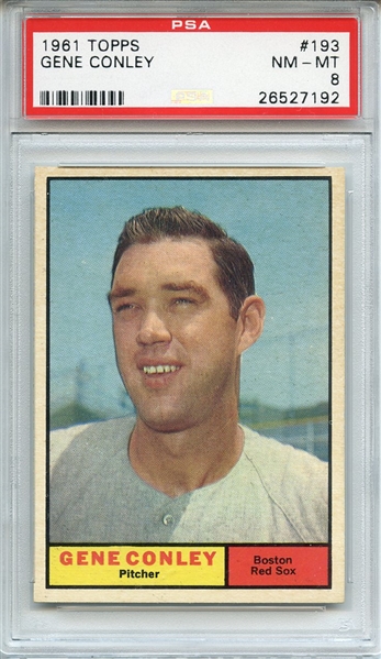 1961 TOPPS 193 GENE CONLEY PSA NM-MT 8