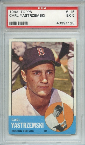 1963 TOPPS 115 CARL YASTRZEMSKI PSA EX 5