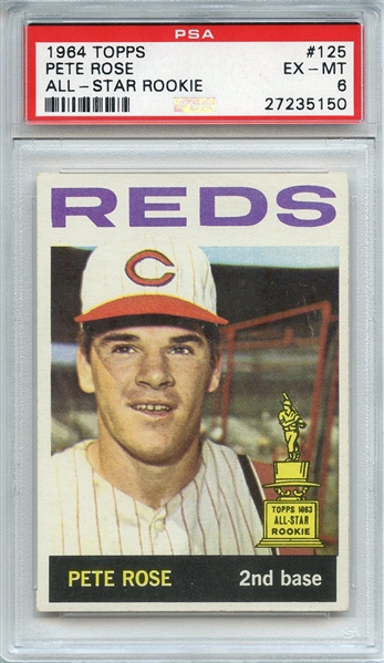 1964 TOPPS 125 PETE ROSE ALL-STAR ROOKIE PSA EX-MT 6