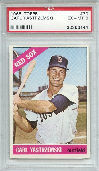 1966 TOPPS 70 CARL YASTRZEMSKI PSA EX-MT 6