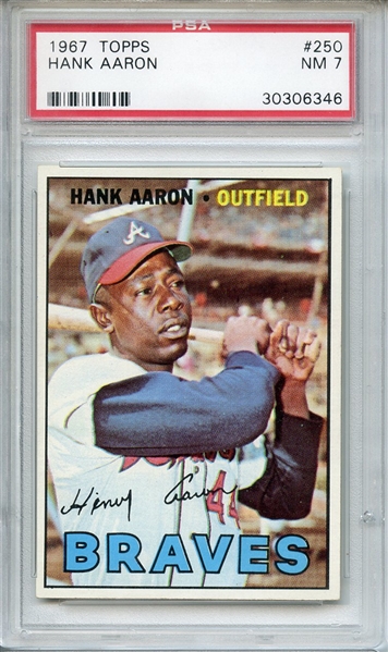 1967 TOPPS 250 HANK AARON PSA NM 7