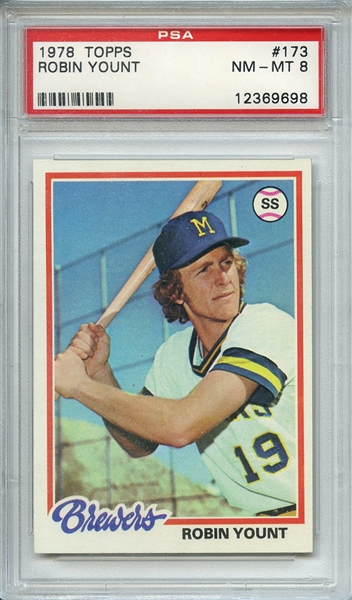 1978 TOPPS 173 ROBIN YOUNT PSA NM-MT 8
