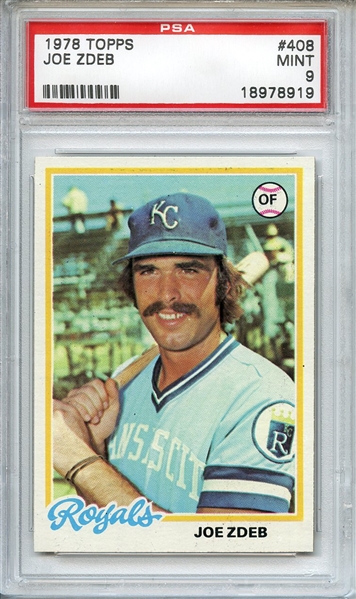 1978 TOPPS 408 JOE ZDEB PSA MINT 9