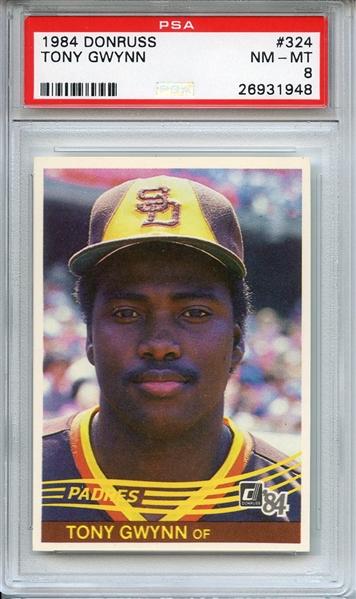 1984 DONRUSS 324 TONY GWYNN PSA NM-MT 8