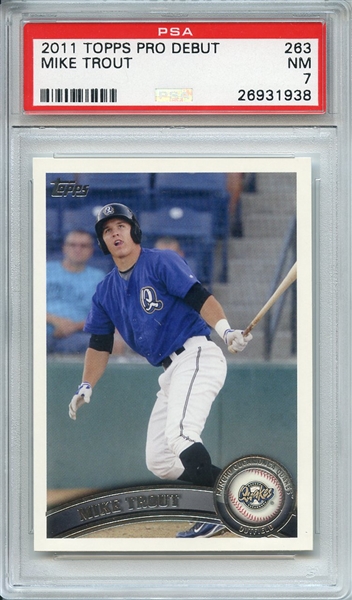 2011 TOPPS PRO DEBUT 263 MIKE TROUT PSA NM 7