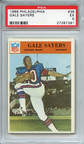 1966 PHILADELPHIA 38 GALE SAYERS RC PSA EX 5