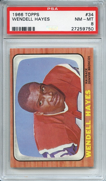 1966 TOPPS 34 WENDELL HAYES PSA NM-MT 8