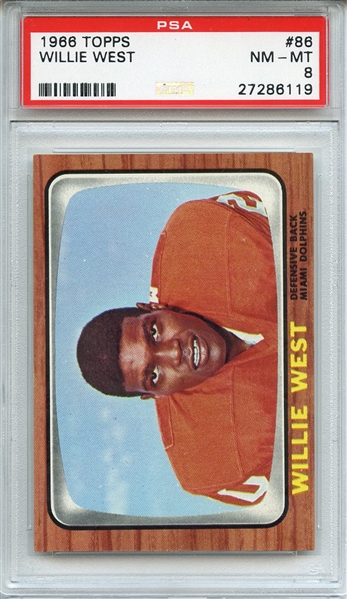 1966 TOPPS 86 WILLIE WEST PSA NM-MT 8