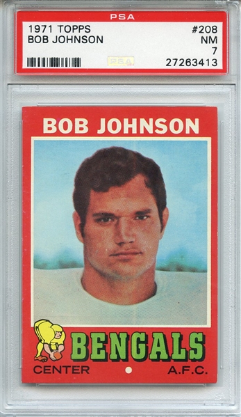 1971 TOPPS 208 BOB JOHNSON PSA NM 7