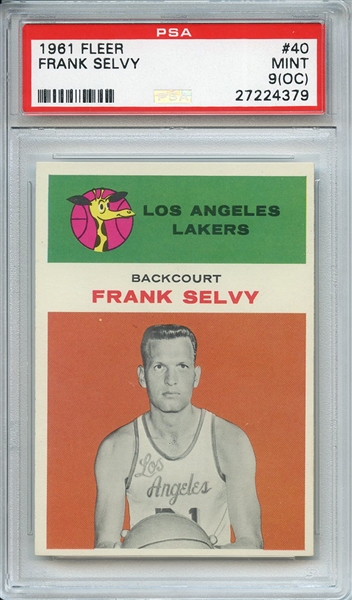 1961 FLEER 40 FRANK SELVY PSA MINT 9 (OC)