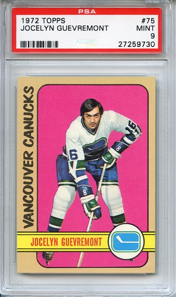 1972 TOPPS 75 JOCELYN GUEVREMONT PSA MINT 9