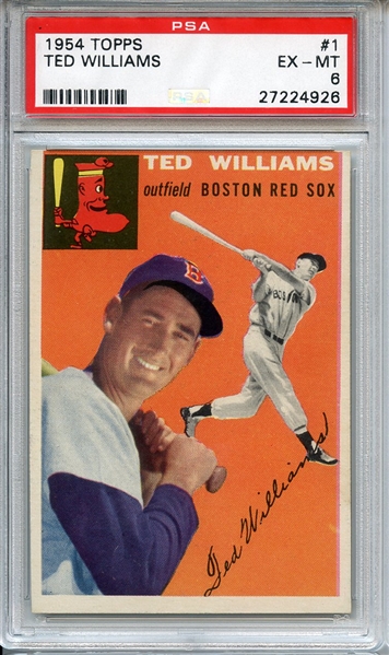 1954 TOPPS 1 TED WILLIAMS PSA EX-MT 6