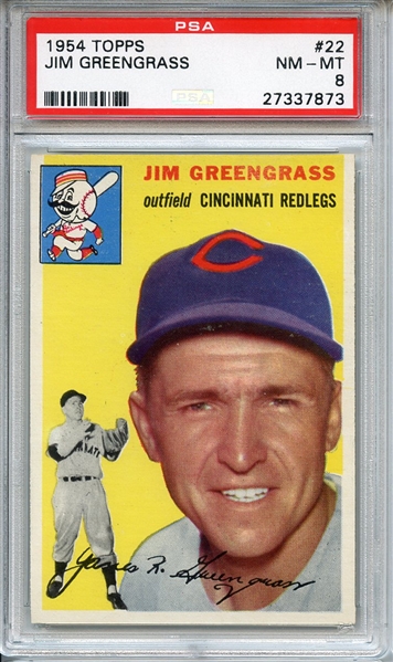 1954 TOPPS 22 JIM GREENGRASS PSA NM-MT 8